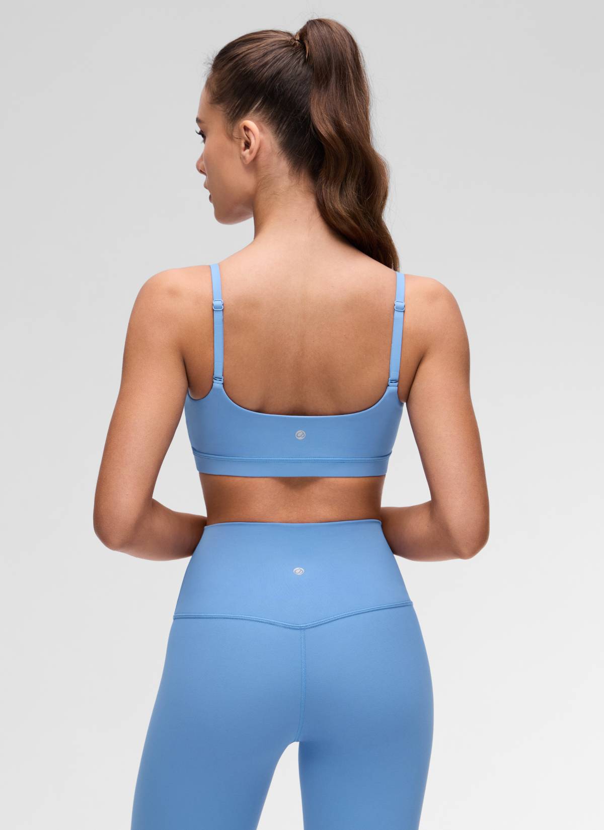 CRZ YOGA Womens Butterluxe Adjustable Spaghetti Strap Scoop Neck Bra Party Blue