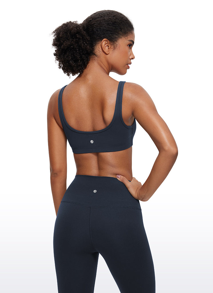 CRZ YOGA Women Butterluxe Scoop Neck Cami Padded Mini Bra Deep Purple