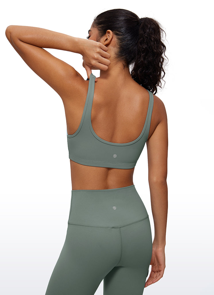 CRZ YOGA Women Butterluxe Scoop Neck Cami Padded Mini Bra Twilight Blue