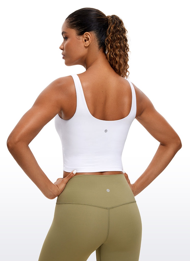 CRZ YOGA Women's Tight Fit Tops Butterluxe Built-in Bra U Back Tank Deep Purple