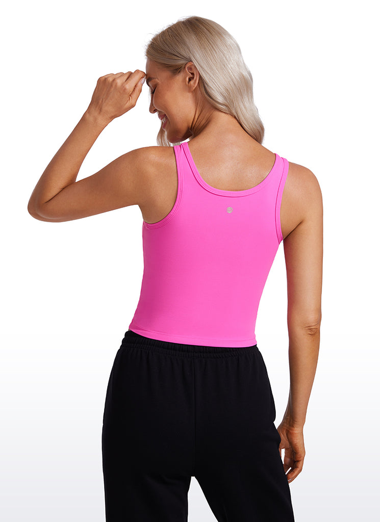 CRZ YOGA Women's Yoga Butterluxe Tight Fit Tank Tops Racerback Sparkle Blue