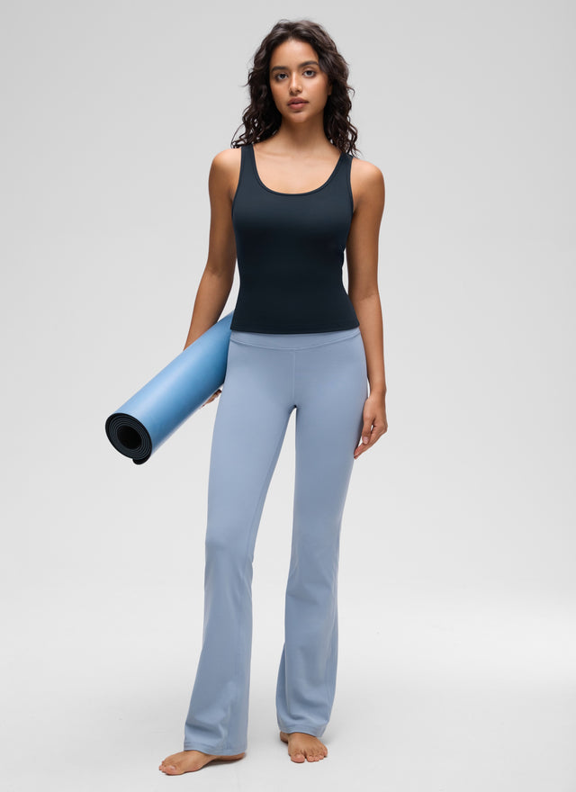CRZ YOGA Women's Yoga Butterluxe Tight Fit Tank Tops Racerback True Navy @model_info:Liss