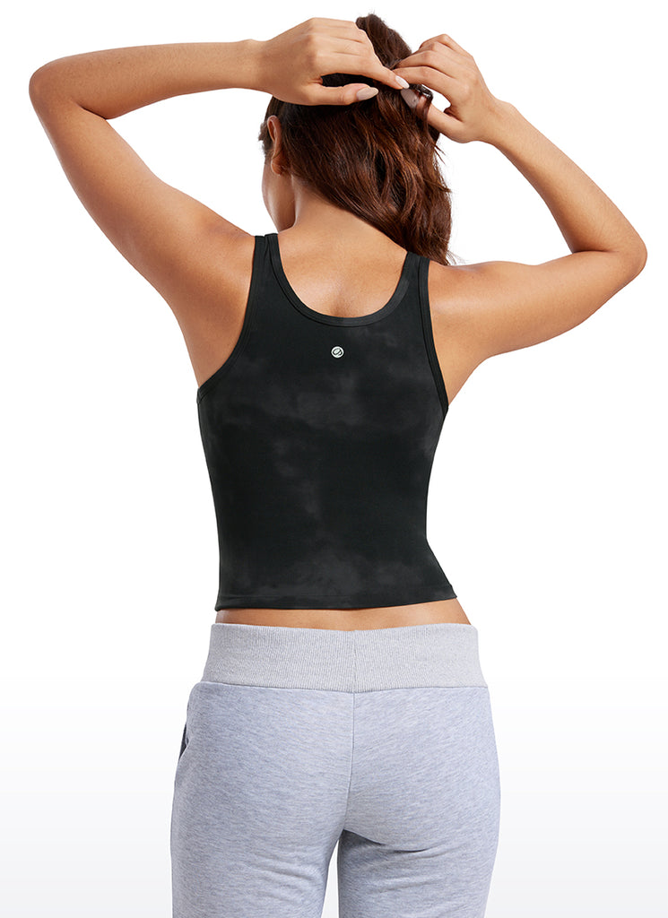 CRZ YOGA Women's Yoga Butterluxe Tight Fit Tank Tops Racerback Cambric Blue