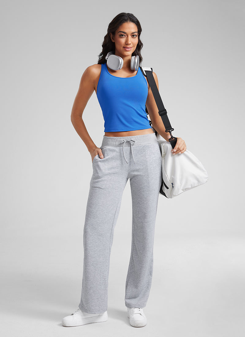 CRZ YOGA Women's Yoga Butterluxe Tight Fit Tank Tops Racerback Sparkle Blue @model_info:Mariana