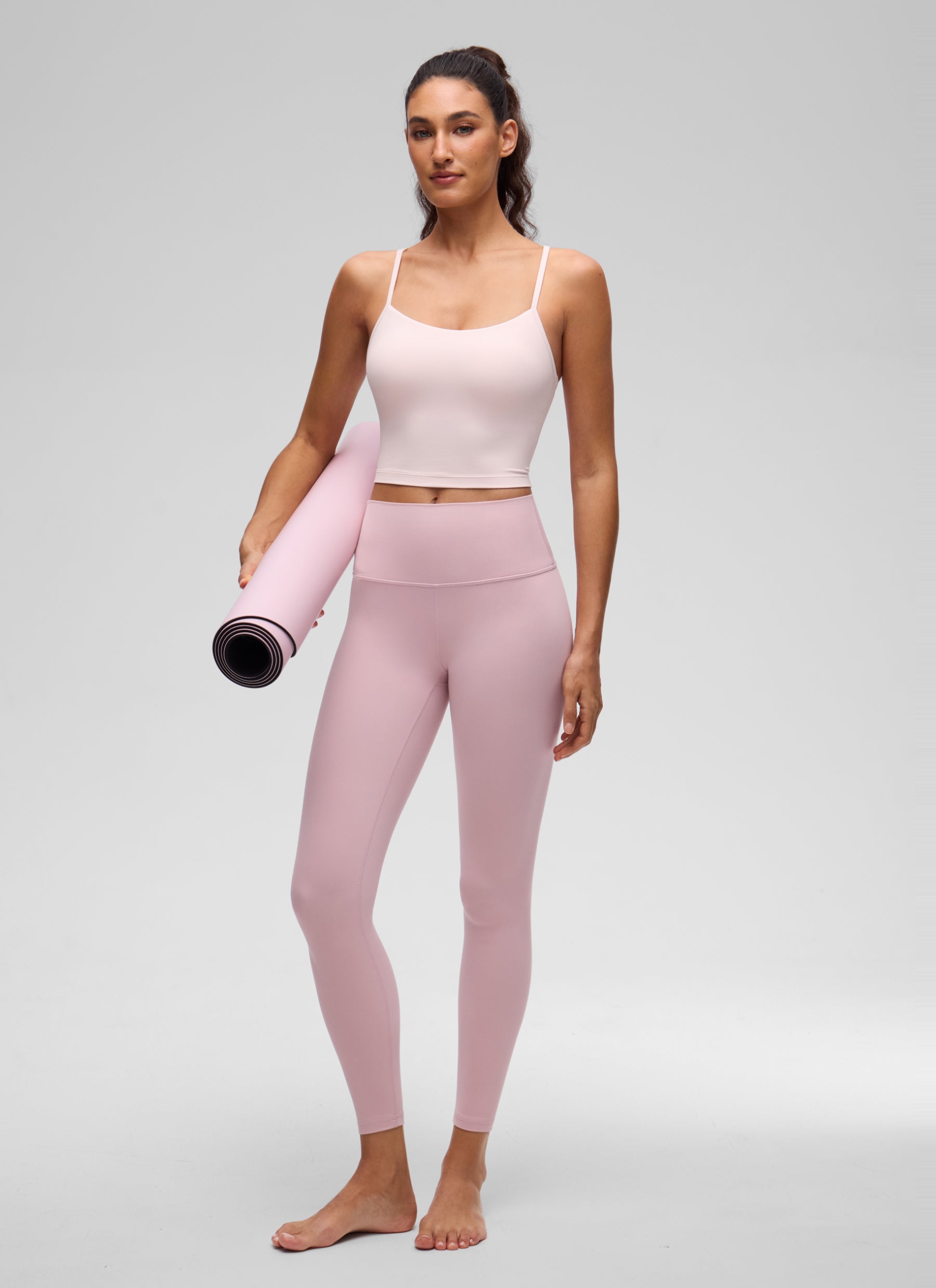 CRZ YOGA Womens Butterluxe Y Back Longline Sports Bras Crop Tank Top Strawberry Pink @model_info:V