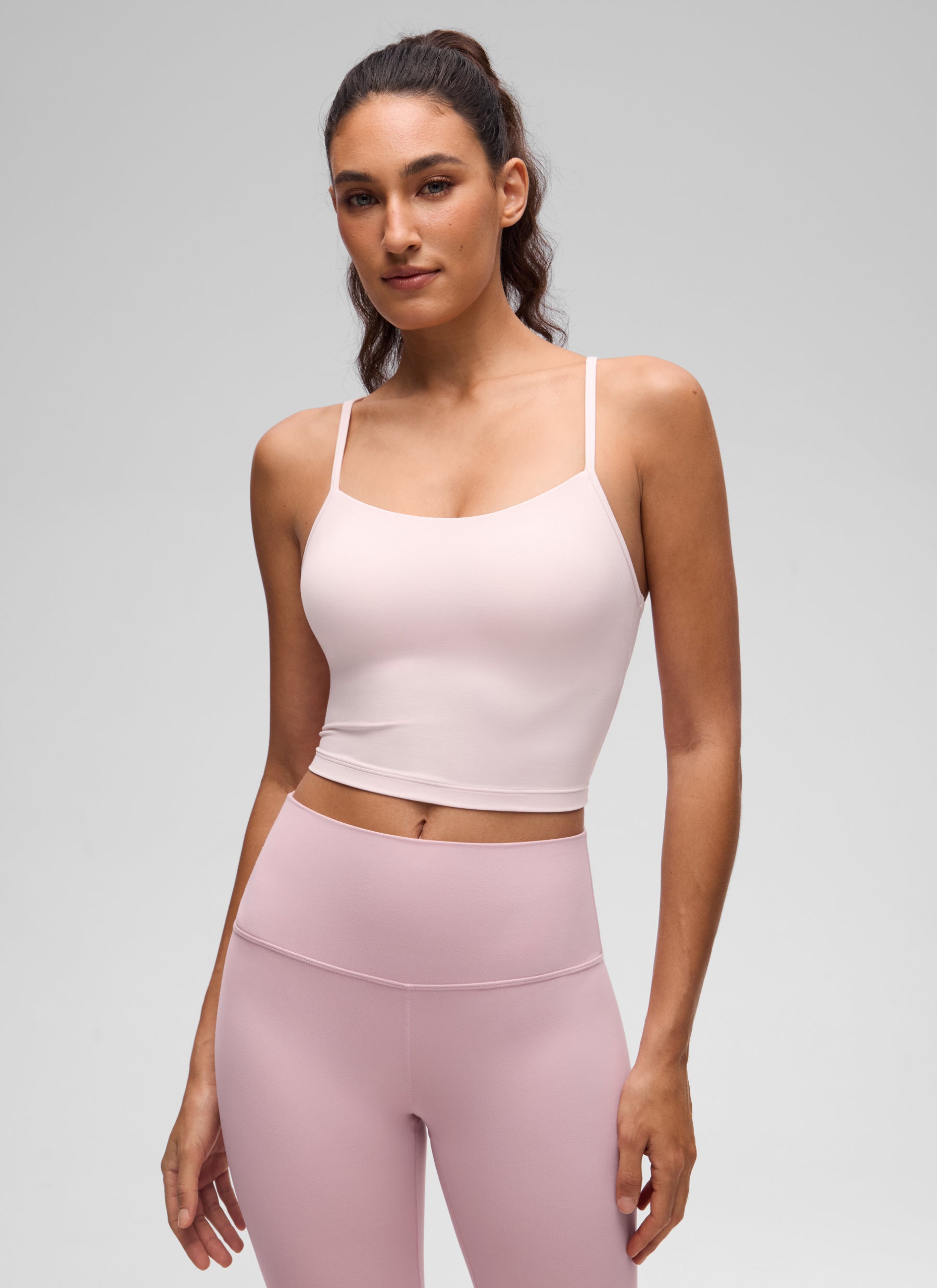 CRZ YOGA Womens Butterluxe Y Back Longline Sports Bras Crop Tank Top Strawberry Pink @model_info:V