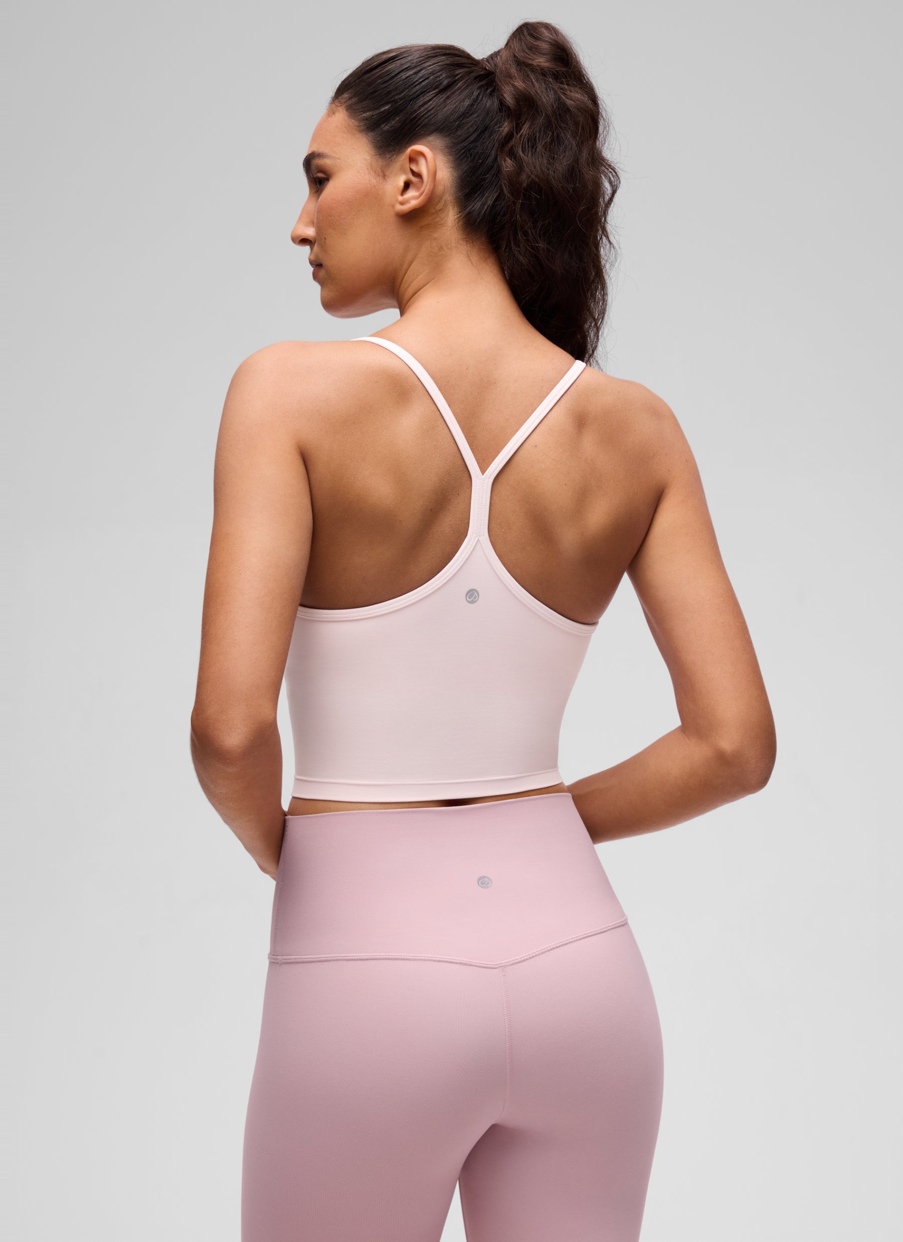 CRZ YOGA Womens Butterluxe Y Back Longline Sports Bras Crop Tank Top Strawberry Pink @model_info:V