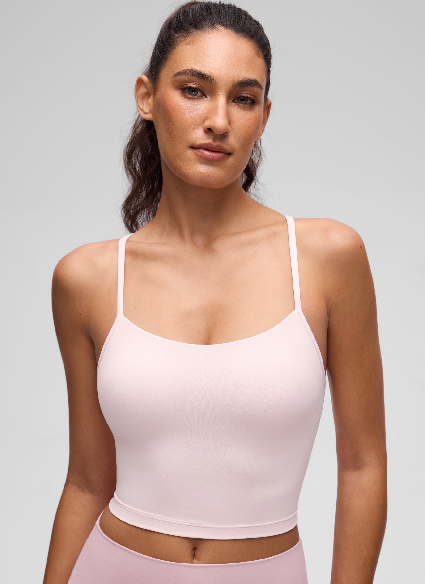 CRZ YOGA Womens Butterluxe Y Back Longline Sports Bras Crop Tank Top Strawberry Pink @model_info:V