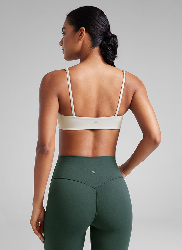 CRZ YOGA Women Butterluxe Square Neck Cami Padded Mini Bra Cambric Blue