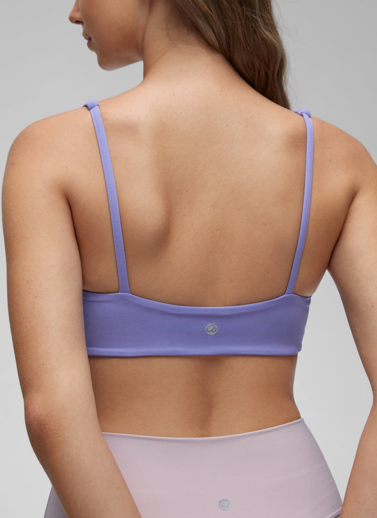 CRZ YOGA Women Butterluxe Square Neck Cami Padded Mini Bra Dark Lavender Purple