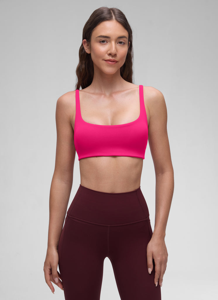 CRZ YOGA Women Butterluxe Square Neck Cami Padded Mini Bra High Visibility Yellow