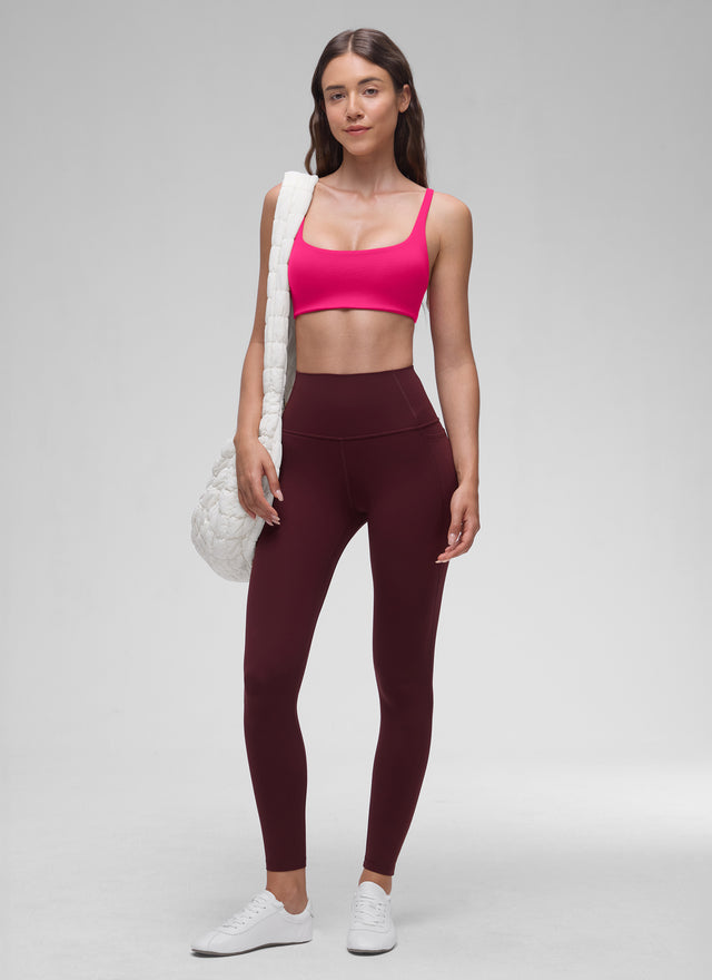 CRZ YOGA Women Butterluxe Square Neck Cami Padded Mini Bra Granita Pink