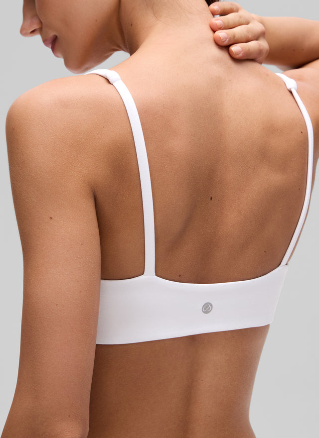CRZ YOGA Women Butterluxe Square Neck Cami Padded Mini Bra White