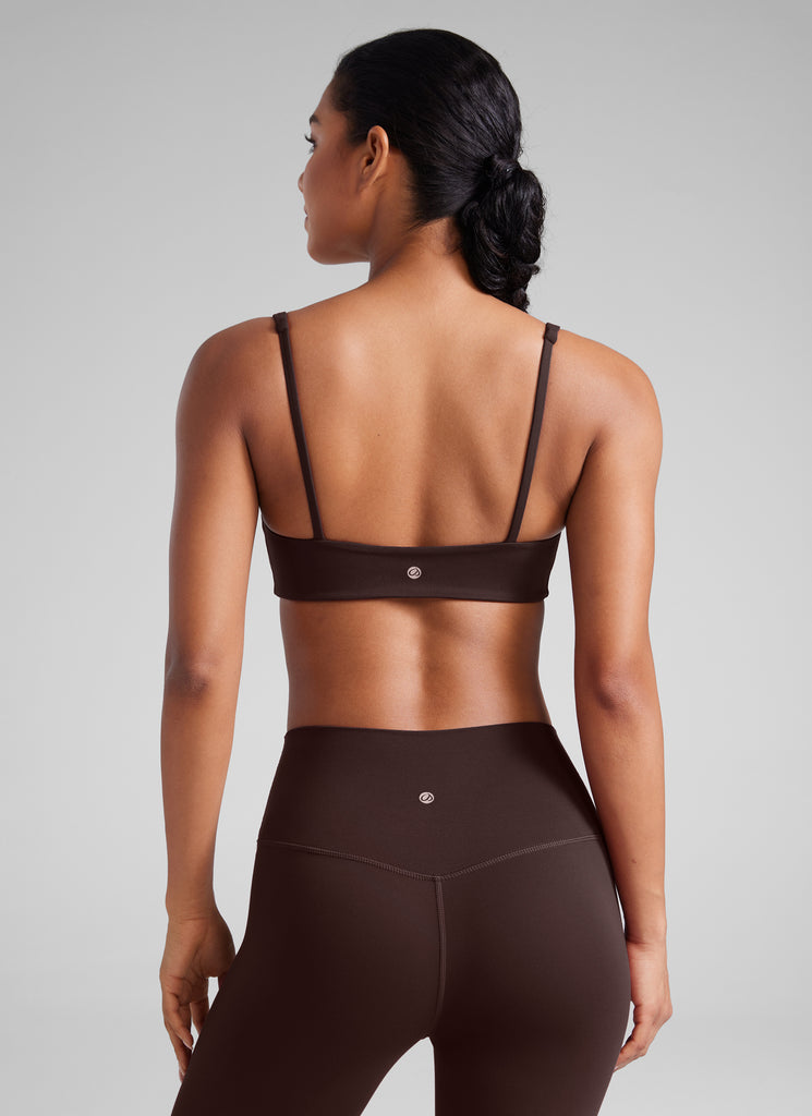 CRZ YOGA Women Butterluxe Square Neck Cami Padded Mini Bra Cambric Blue