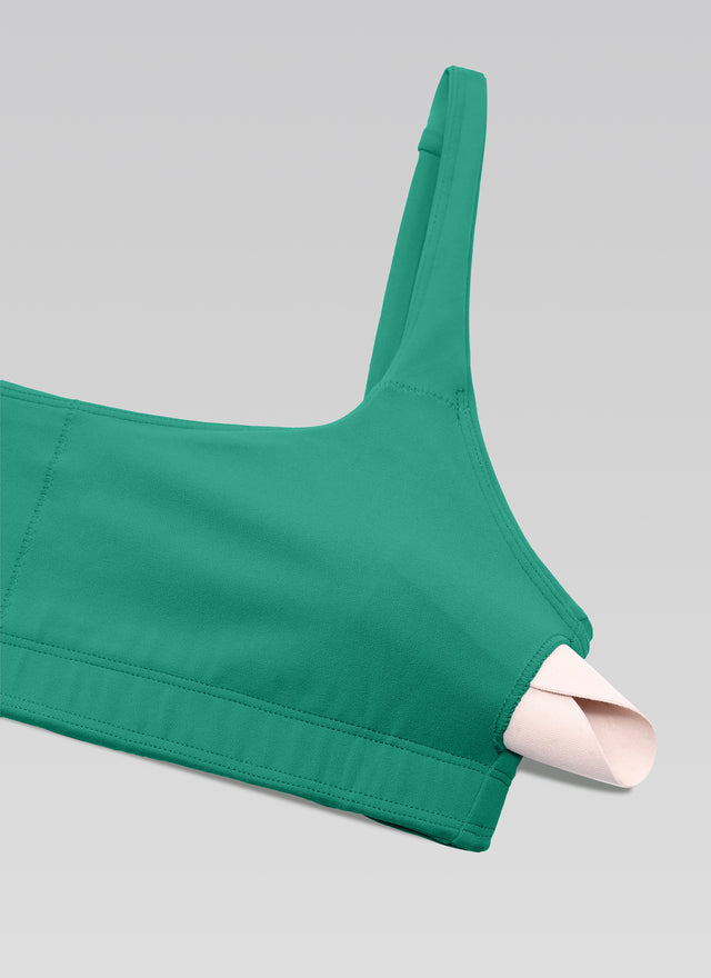 CRZ YOGA Women Butterluxe Square Neck Cami Padded Mini Bra Cascadia Green
