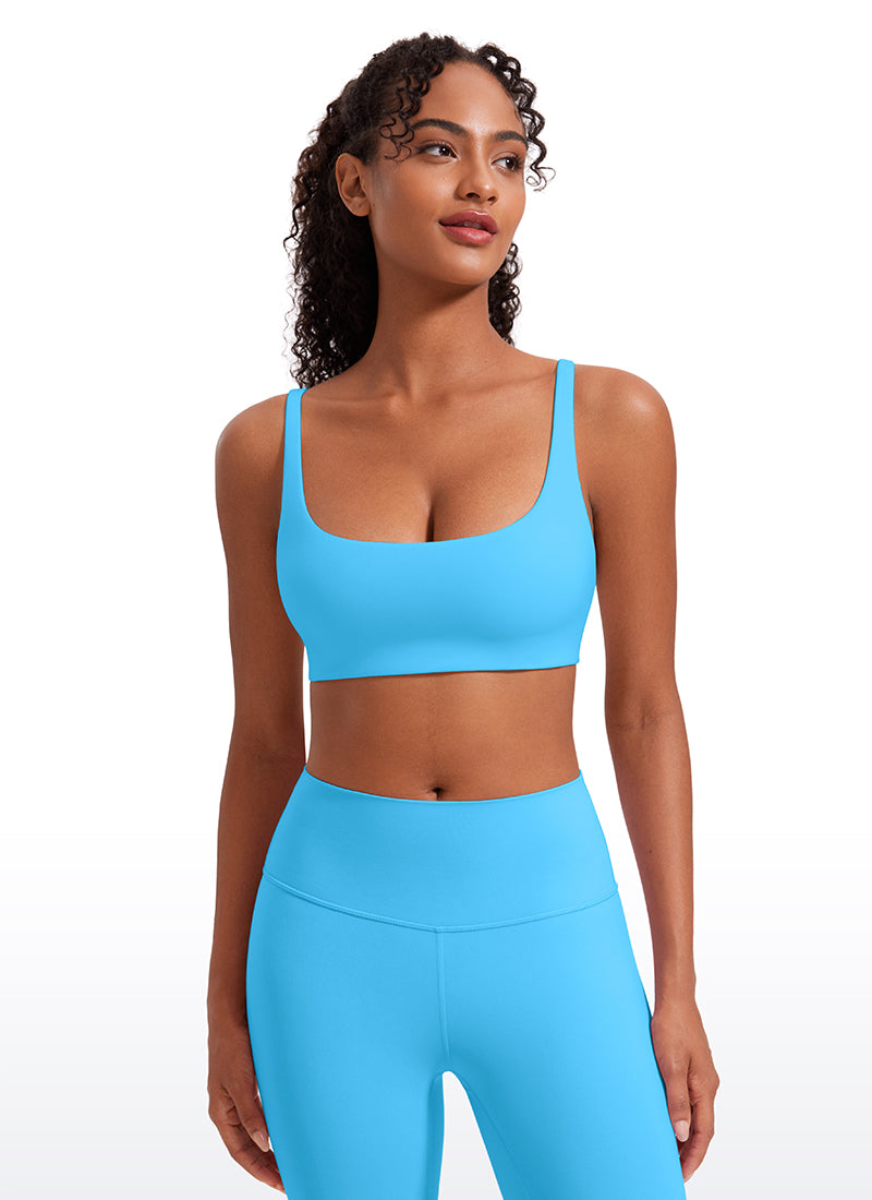 CRZ YOGA Women Butterluxe Square Neck Cami Padded Mini Bra Kayak Blue @model_info:Lais