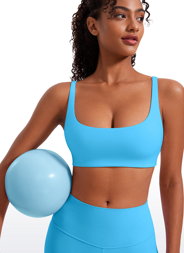 CRZ YOGA Women Butterluxe Square Neck Cami Padded Mini Bra Kayak Blue @model_info:Lais