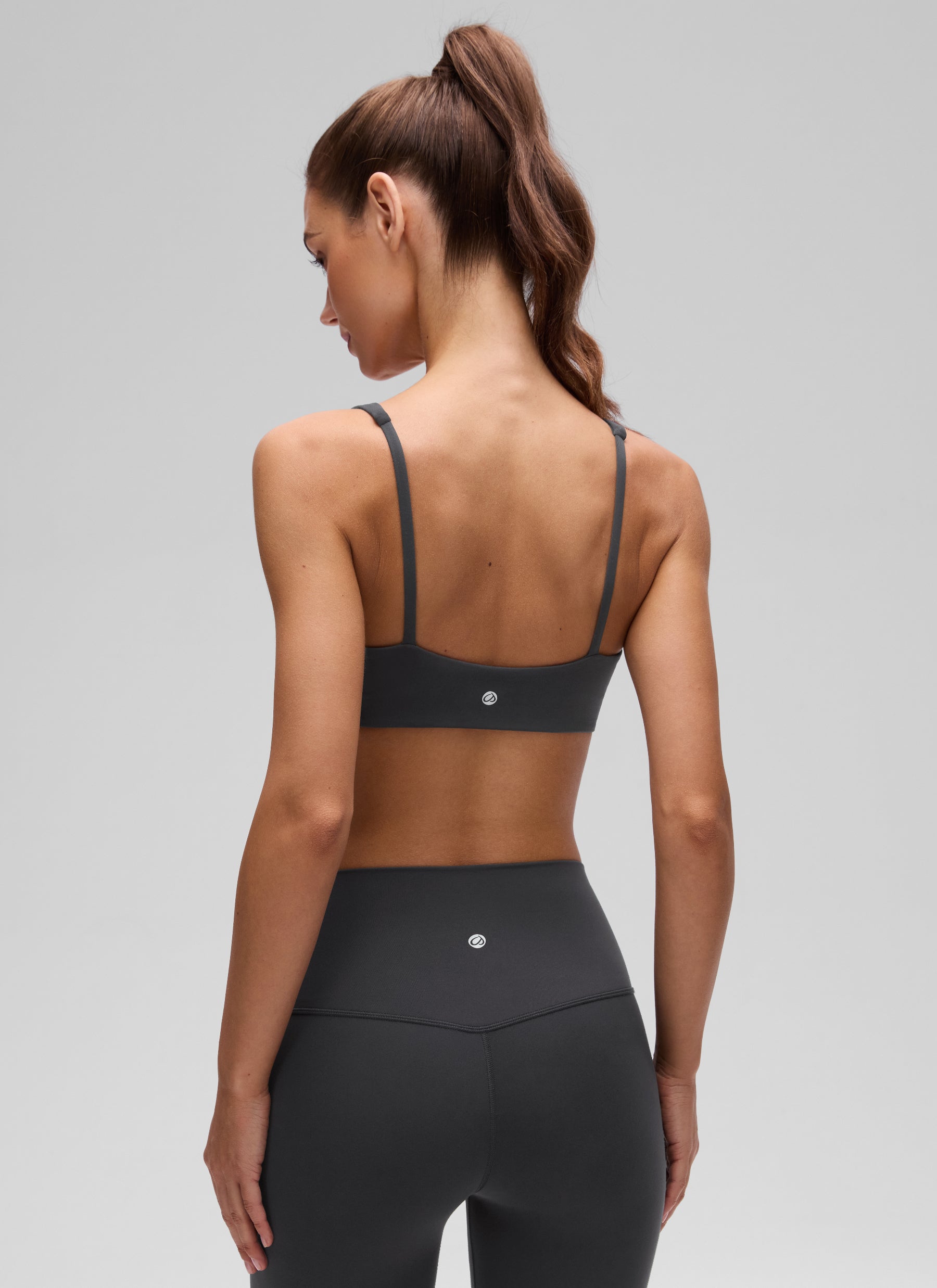 CRZ YOGA Women Butterluxe Square Neck Cami Padded Mini Bra Mysterious Grey @model_info:G