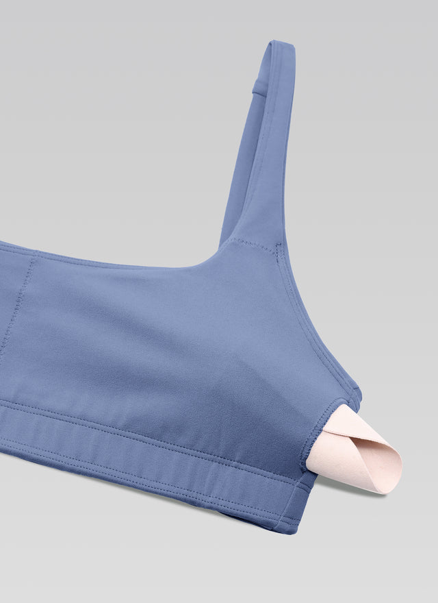CRZ YOGA Women Butterluxe Square Neck Cami Padded Mini Bra Oasis Blue