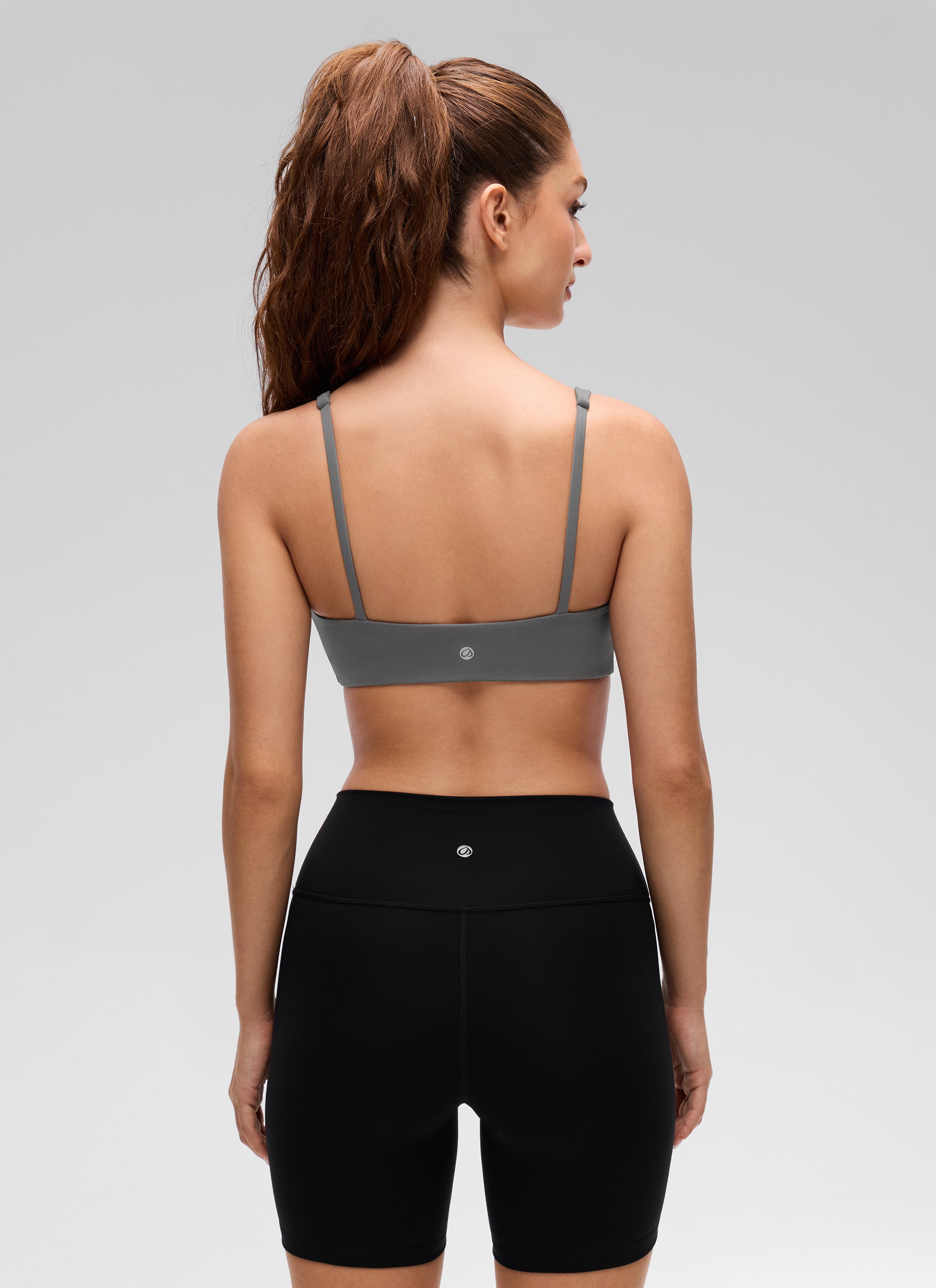 CRZ YOGA Women Butterluxe Square Neck Cami Padded Mini Bra Ash Grey @model_info:Inga