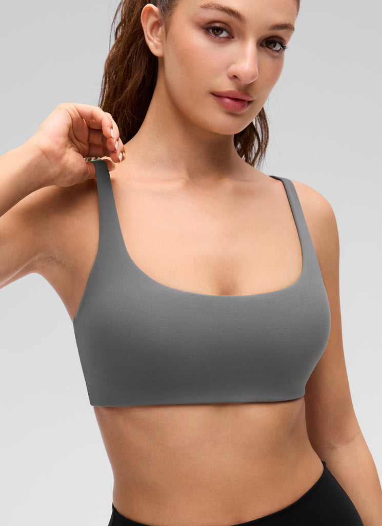 CRZ YOGA Women Butterluxe Square Neck Cami Padded Mini Bra Mojave Tan