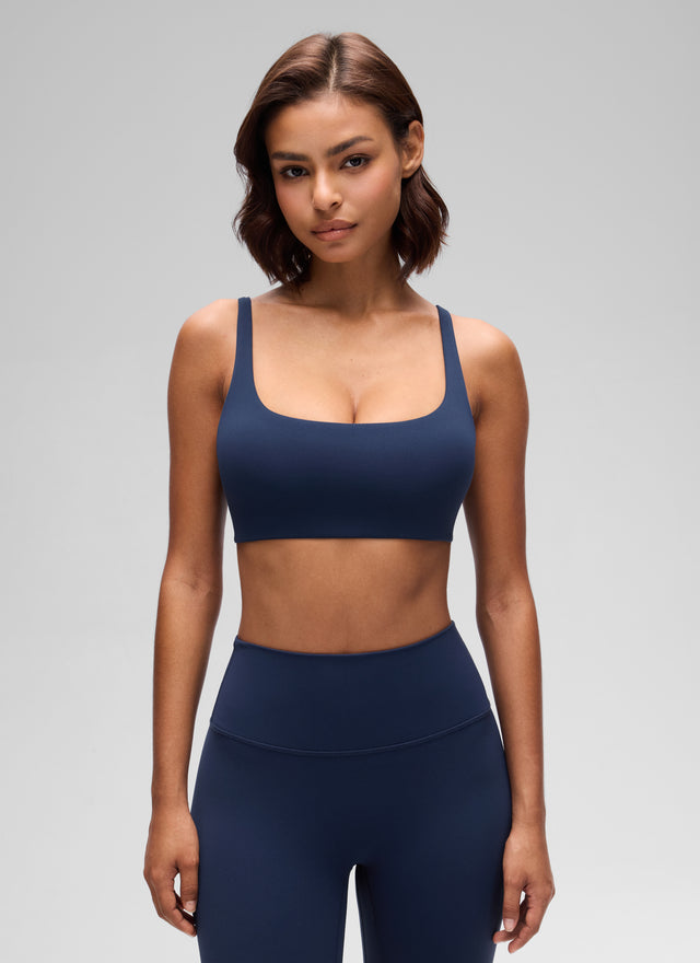 CRZ YOGA Women Butterluxe Square Neck Cami Padded Mini Bra Club Blue @model_info:T