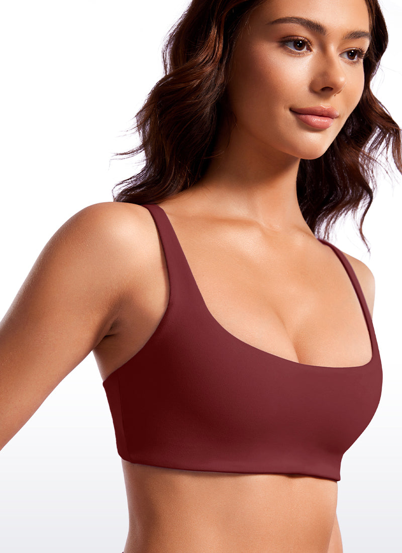 CRZ YOGA Women Butterluxe Square Neck Cami Padded Mini Bra Noctilucence Red @model_info:Alice