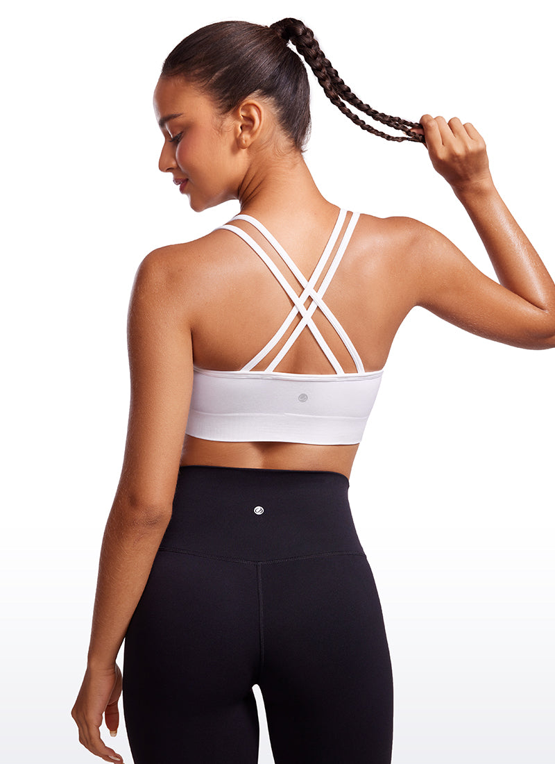 Seamless Strappy Longline Bra Criss Cross Back