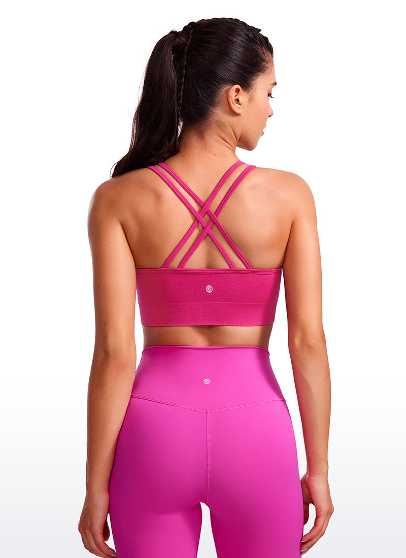 Seamless Strappy Longline Bra Criss Cross Back