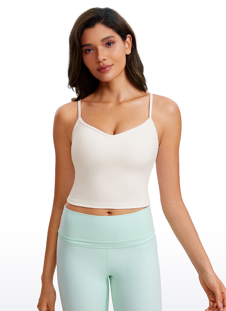 CRZ YOGA Butterluxe Womens V Neck Longline Yoga Padded Sports Bra Mint Moment