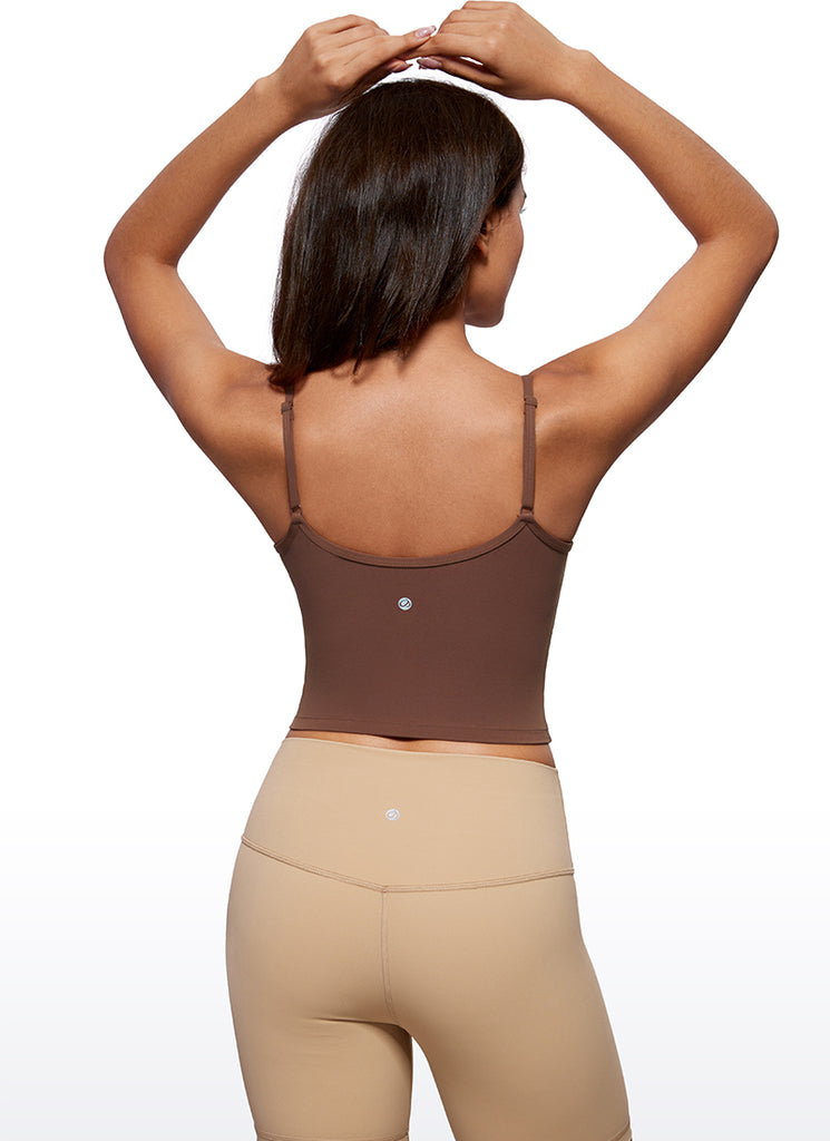 CRZ YOGA Butterluxe Womens V Neck Longline Yoga Padded Sports Bra Black