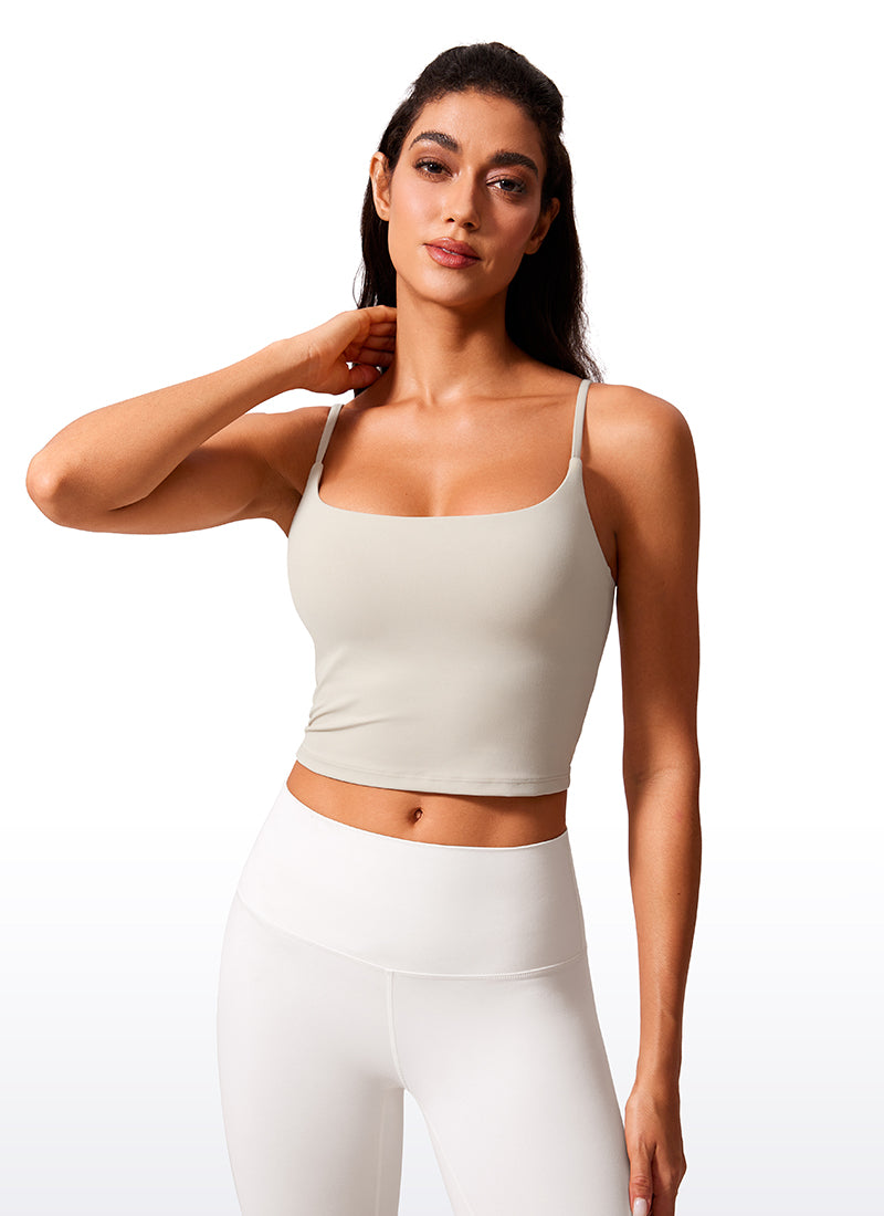 Butterlift Scoop Neck Cropped Build-in Bra Tanks