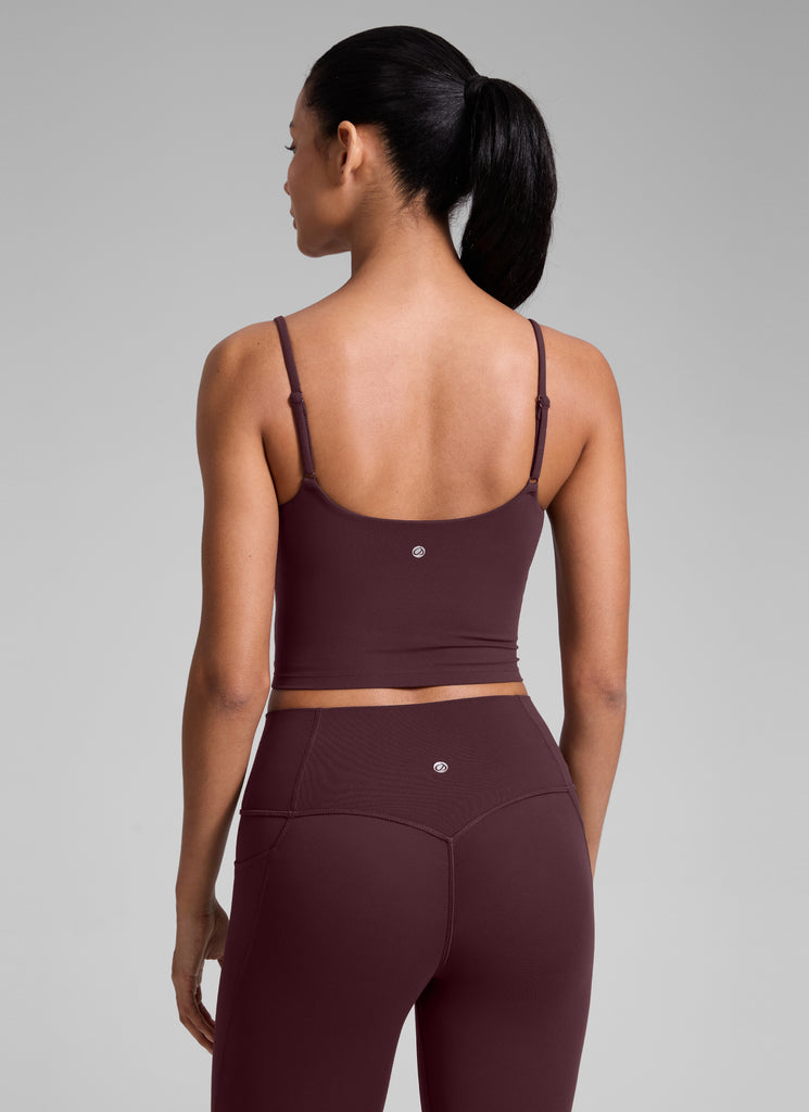 CRZ YOGA Womens Butterlift Scoop Neck U Back Yoga Longline Sports Bra Ripe Plum