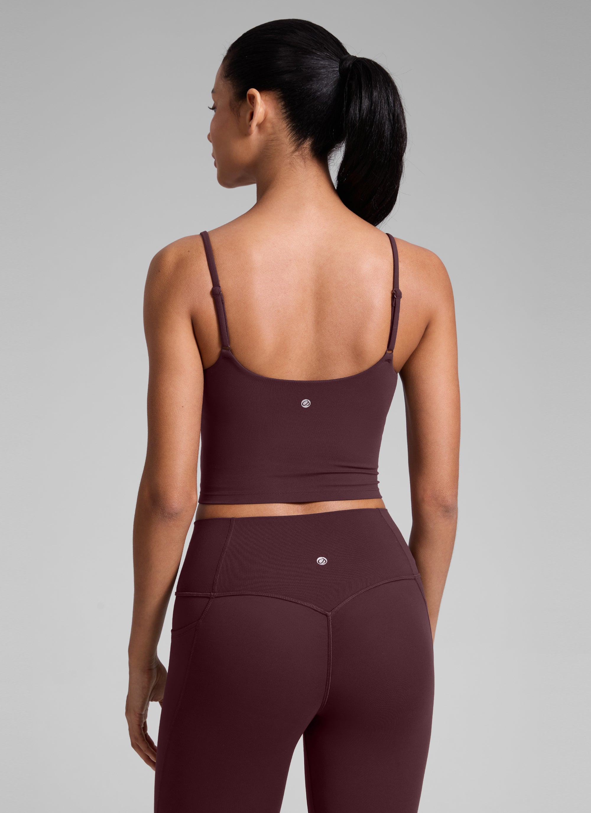 CRZ YOGA Womens Butterlift Scoop Neck U Back Yoga Longline Sports Bra Ripe Plum