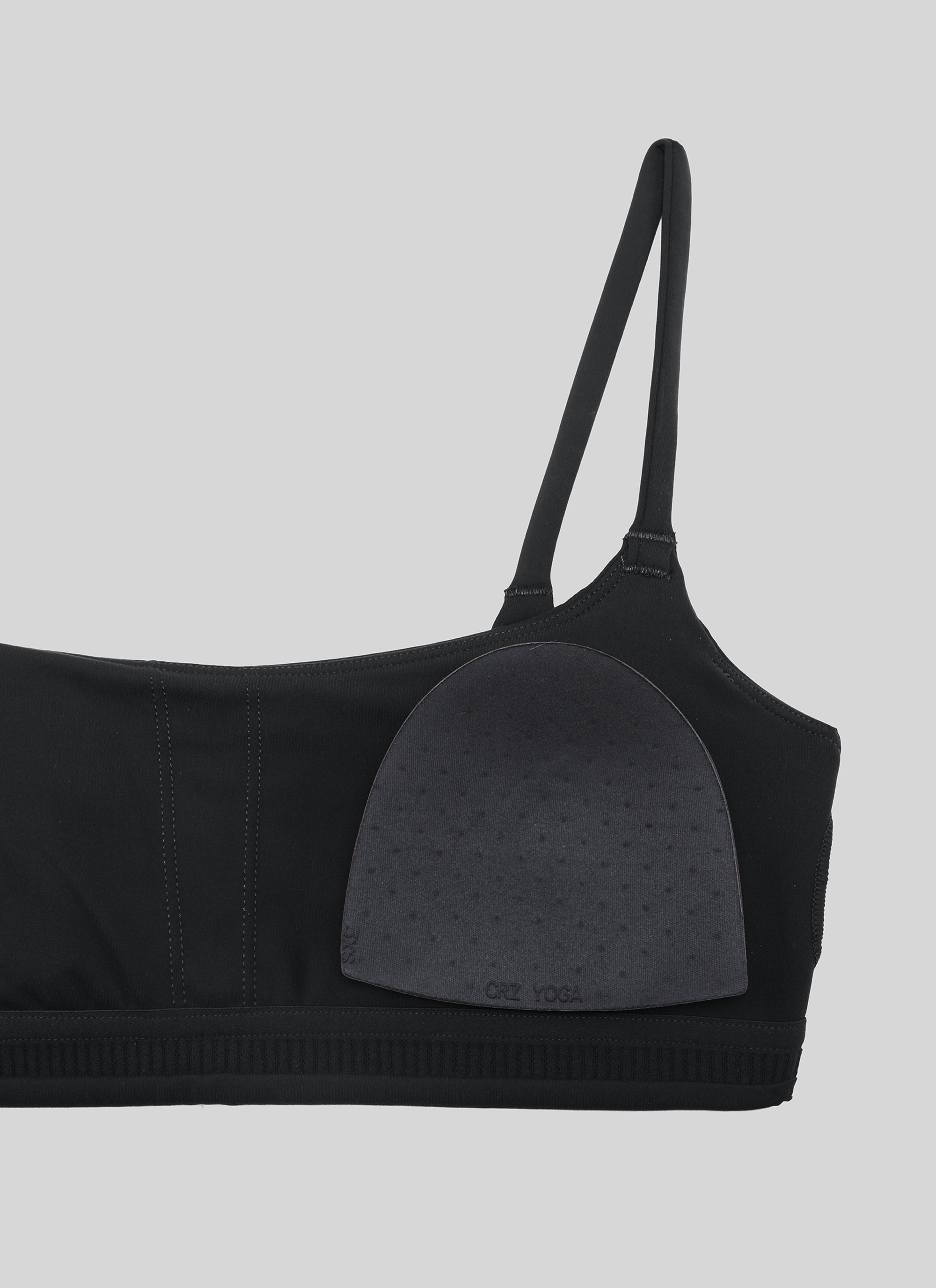 CRZ YOGA Womens Butterbreeze Spaghetti Strap Scoop Neck Sports Bra Black