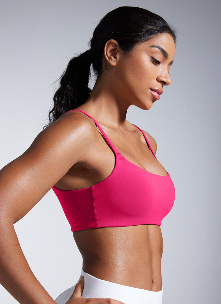 CRZ YOGA Womens Butterbreeze Spaghetti Strap Scoop Neck Sports Bra Grey Sage