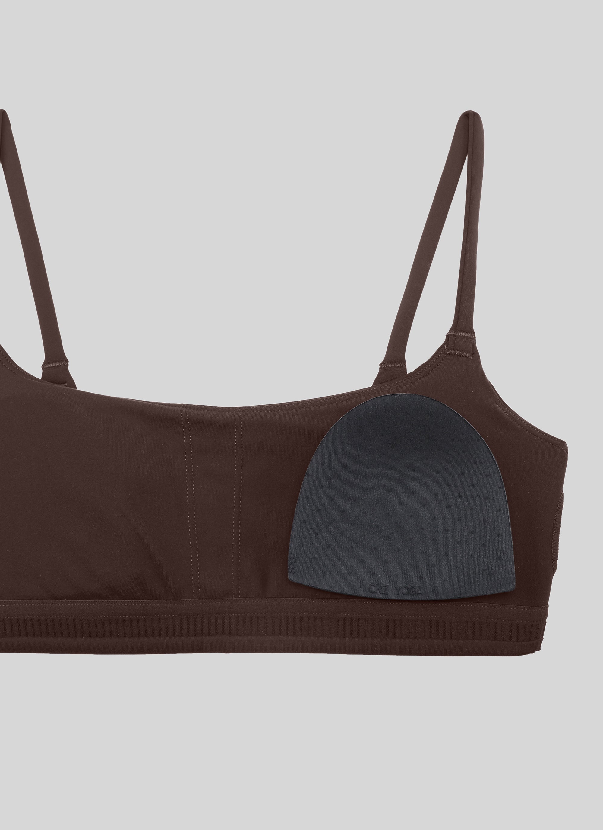 CRZ YOGA Womens Butterbreeze Spaghetti Strap Scoop Neck Sports Bra Hot Fudge Brown