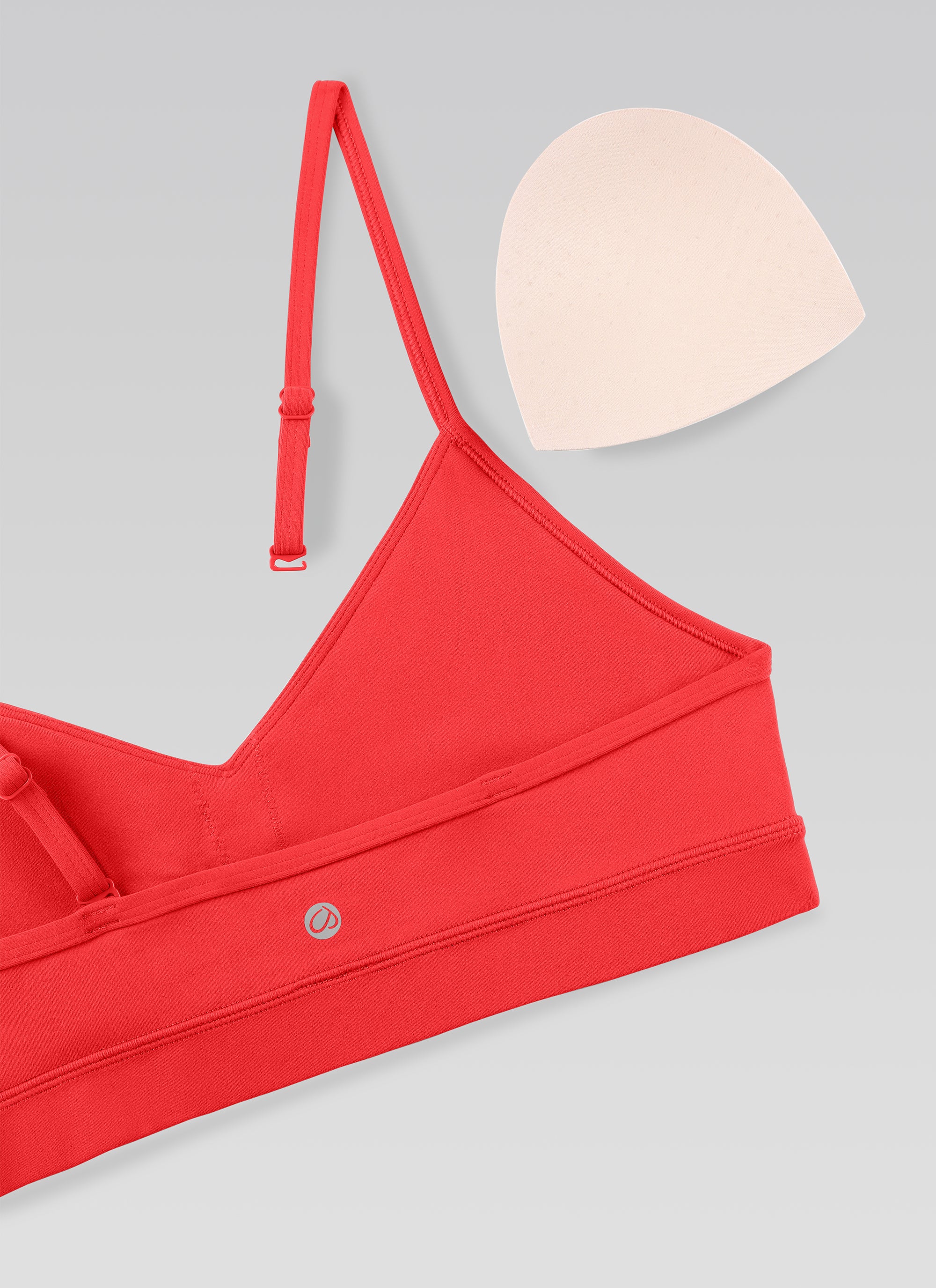 CRZ YOGA Butterluxe Womens V Neck Camisole Yoga Padded Sports Bra Deep Red