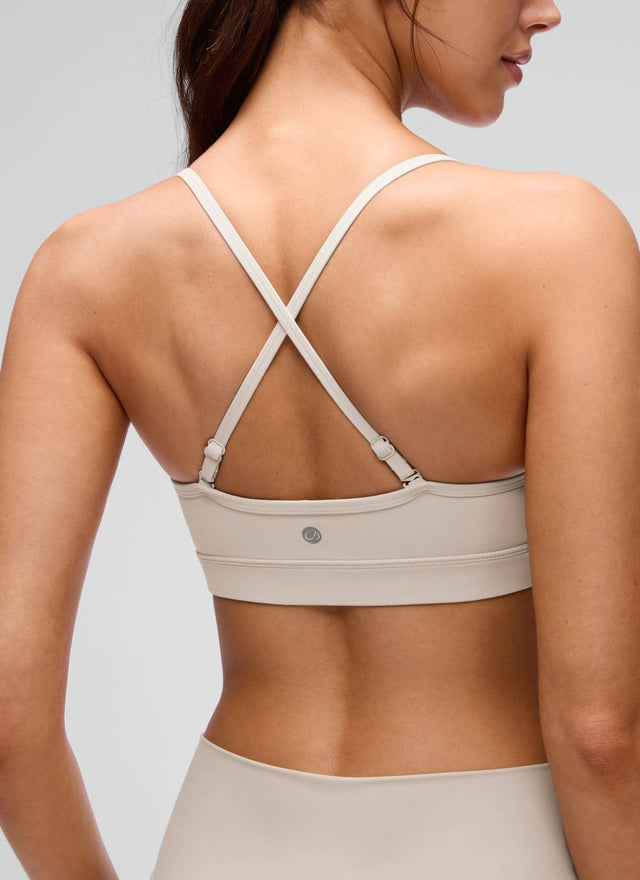 CRZ YOGA Butterluxe Womens V Neck Camisole Yoga Padded Sports Bra Mojave Tan