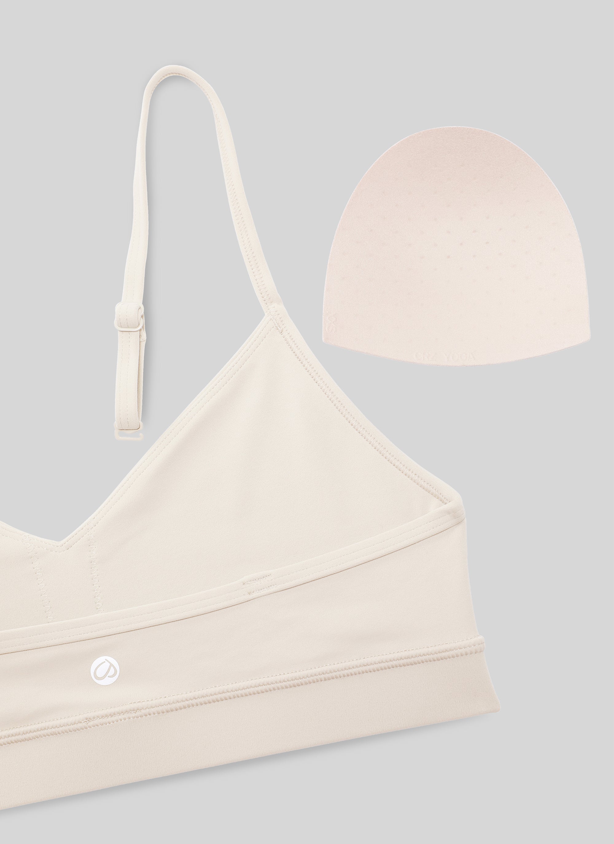 CRZ YOGA Butterluxe Womens V Neck Camisole Yoga Padded Sports Bra Mojave Tan @model_info:NEW