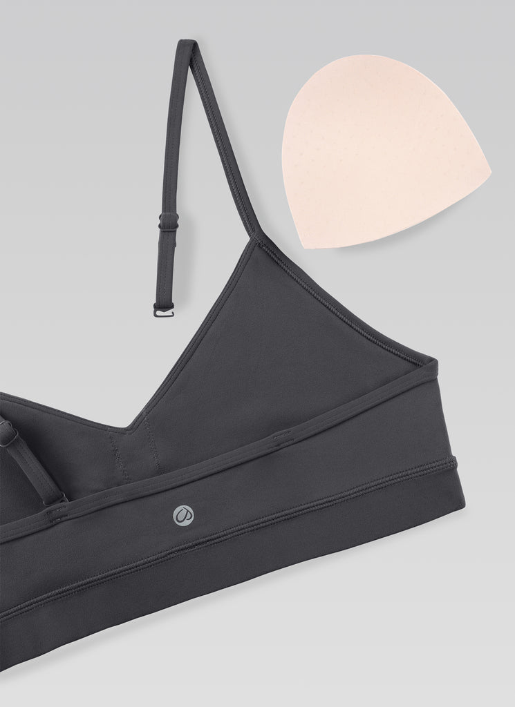 CRZ YOGA Butterluxe Womens V Neck Camisole Yoga Padded Sports Bra Mojave Tan