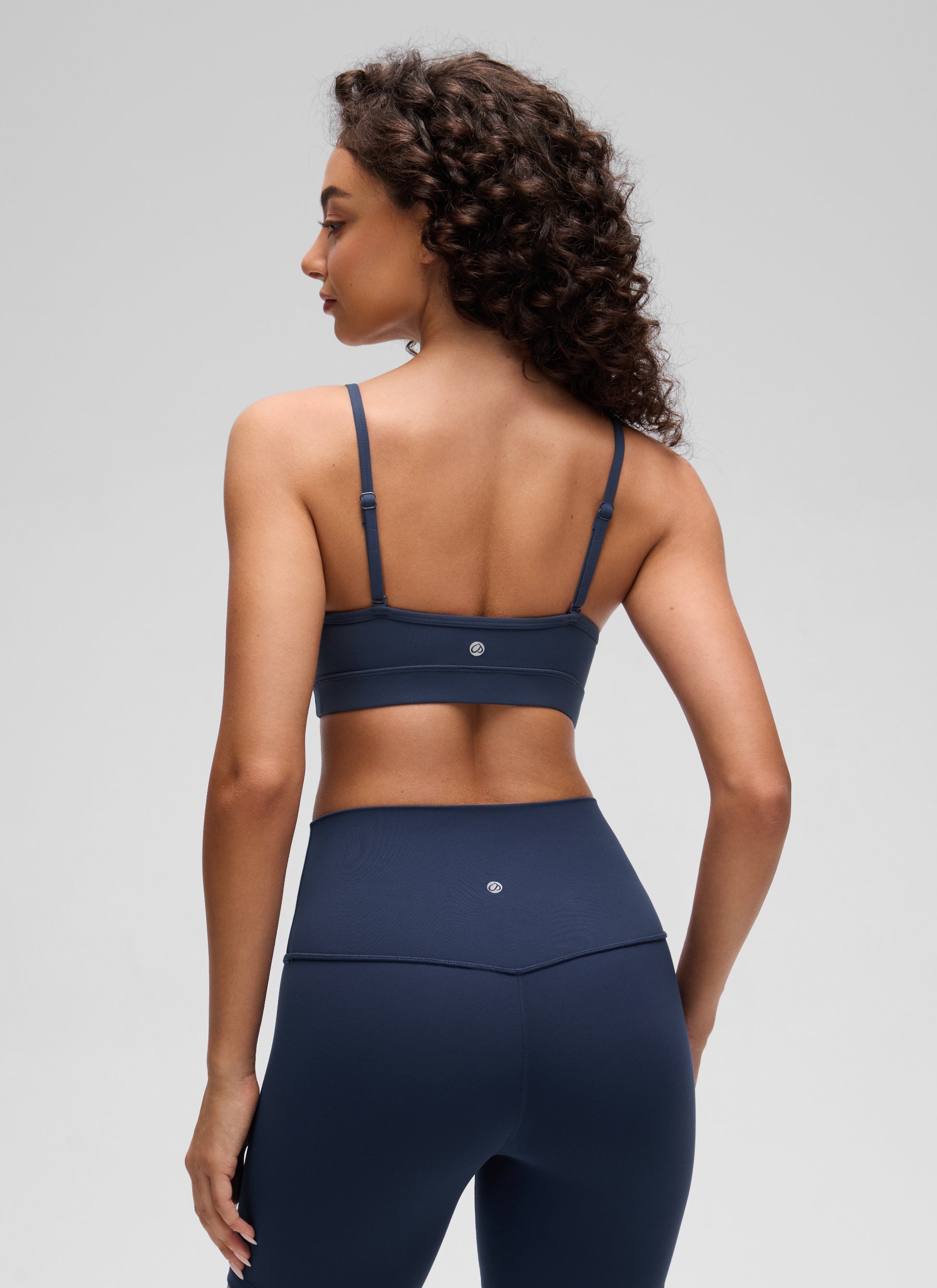 CRZ YOGA Butterluxe Womens V Neck Camisole Yoga Padded Sports Bra Club Blue