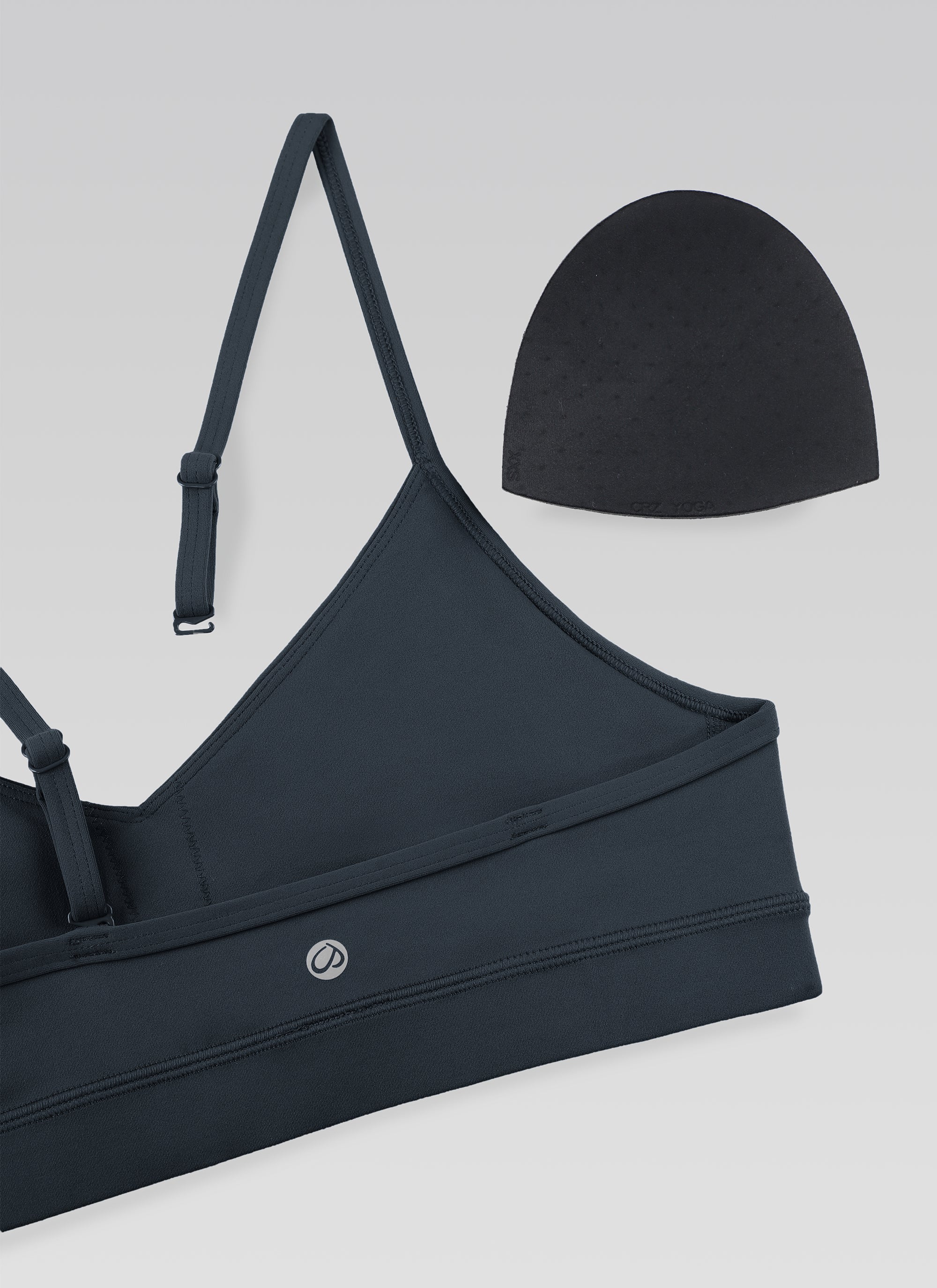 CRZ YOGA Butterluxe Womens V Neck Camisole Yoga Padded Sports Bra True Navy @model_info:NEW