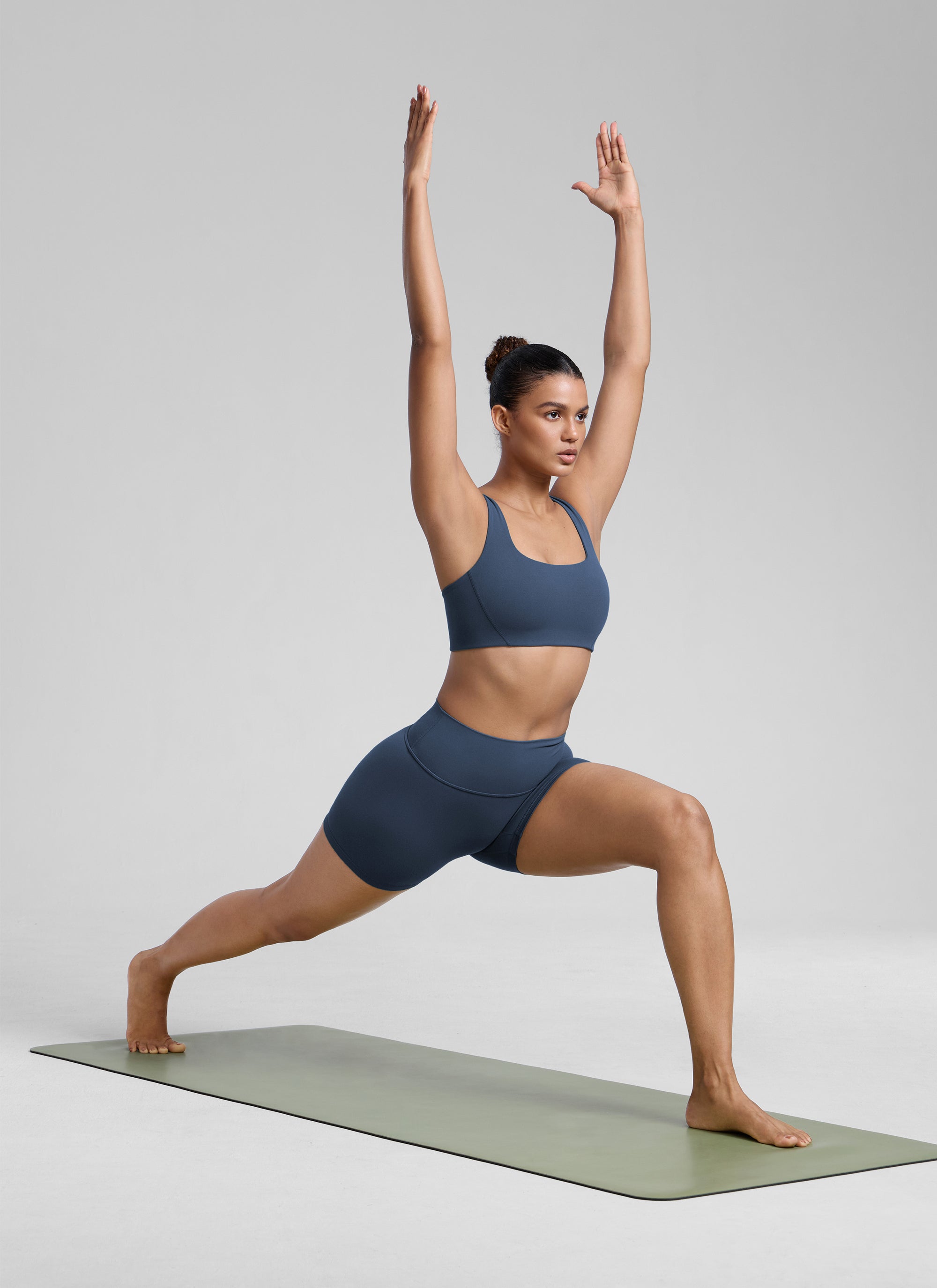 CRZ YOGA Womens Butterlift Double Lined Square Neck Yoga Sports Bra Stelindigo