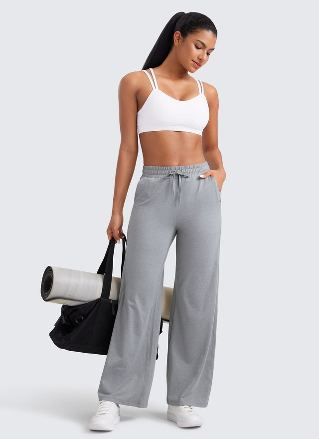 CRZ YOGA Women's Yoga Molded Cup Butterluxe Strappy Bra V Neck White @model_info:Amanda