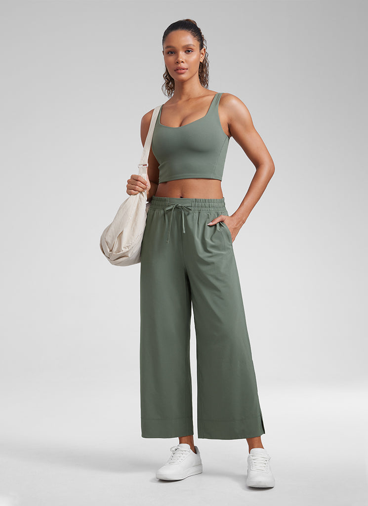 CRZ YOGA Women's Yoga Molded Cup Butterluxe Longline Bra V Neck Deep Purple