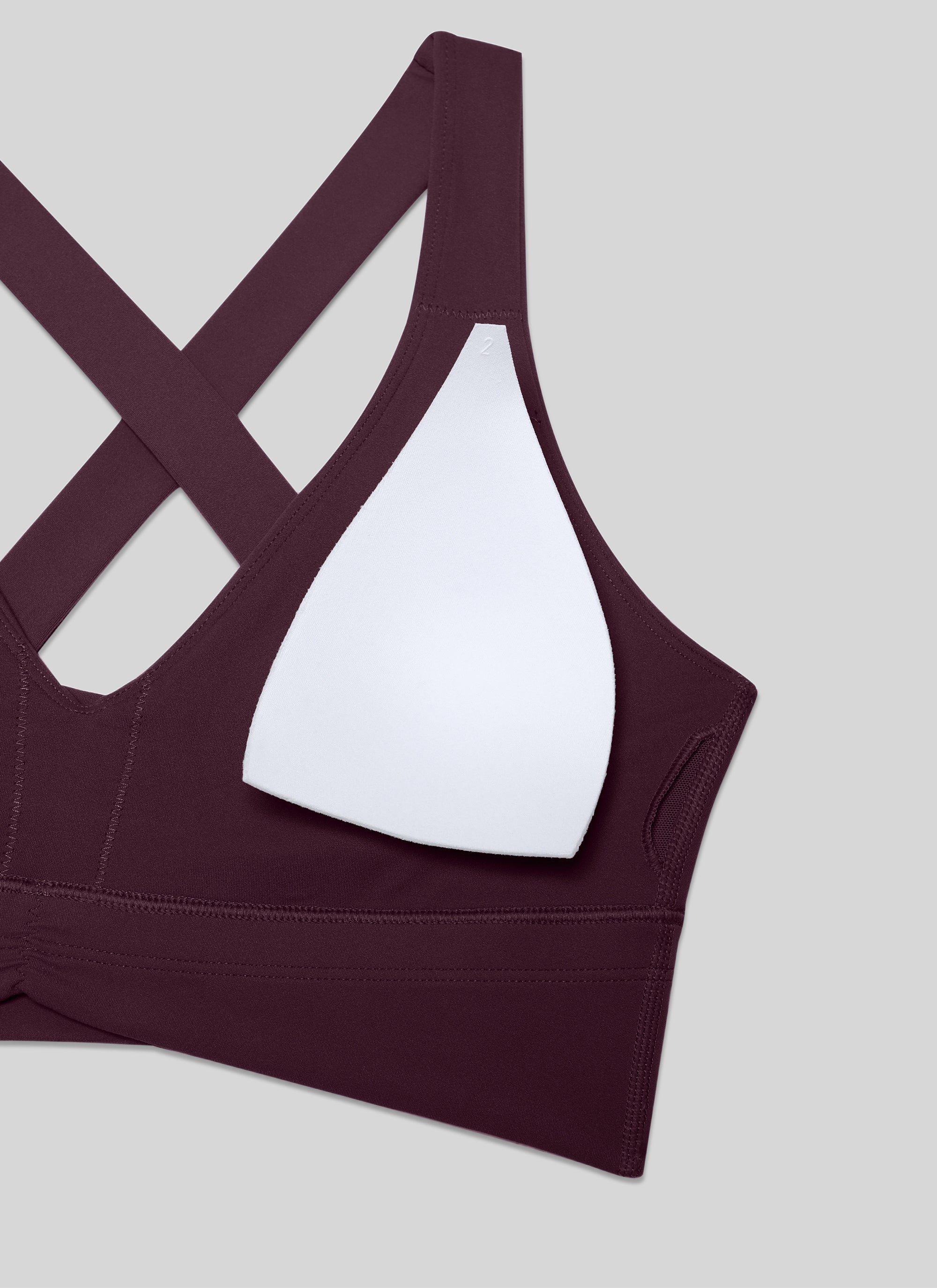 CRZ YOGA Women's Light Support Butterluxe Yoga Bra Ruched V Neck Deep Purple @model_info:NEW