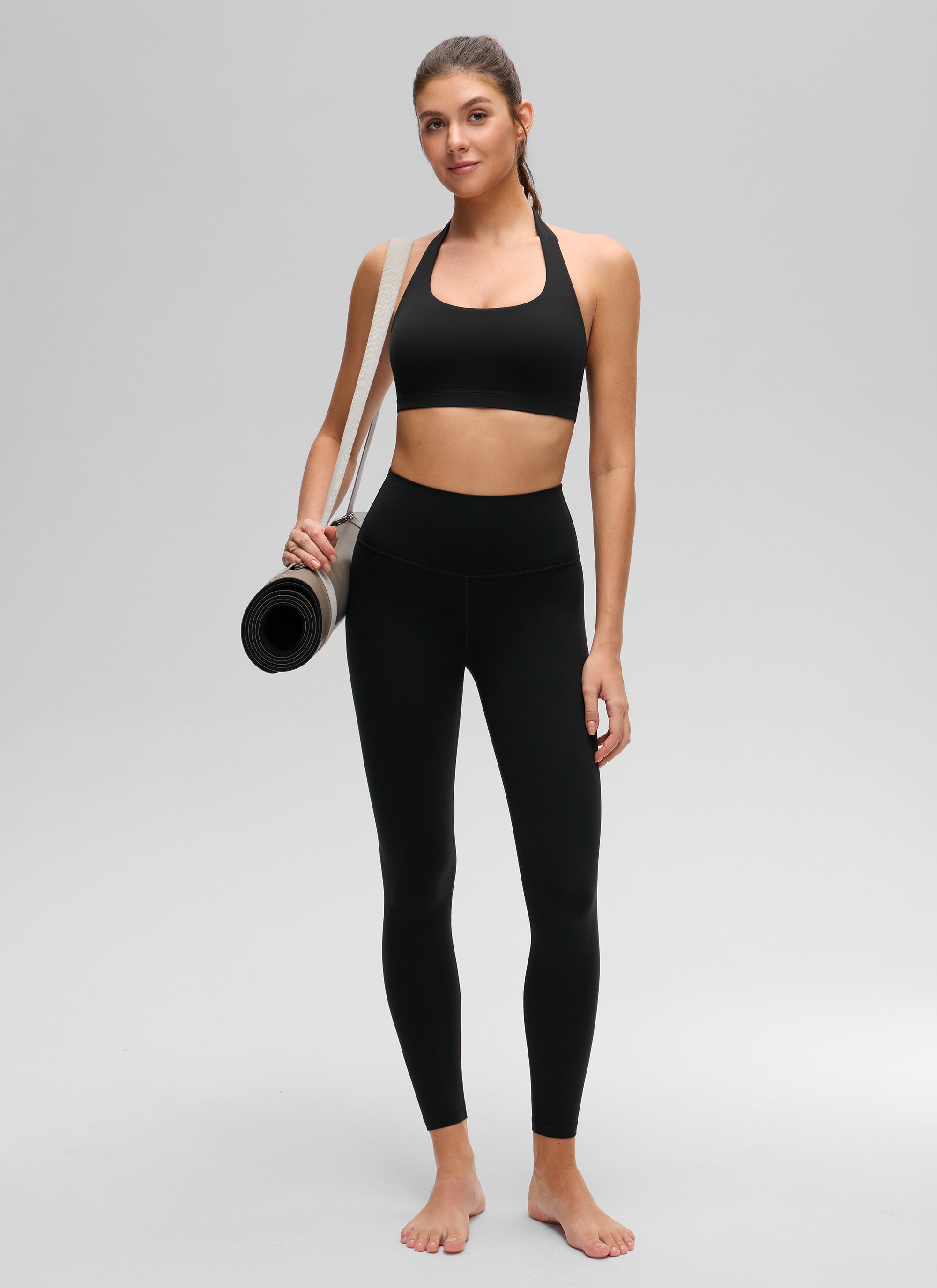 CRZ YOGA Womens Yoga Scoop Neck Padded Open Back Sports Bras Black