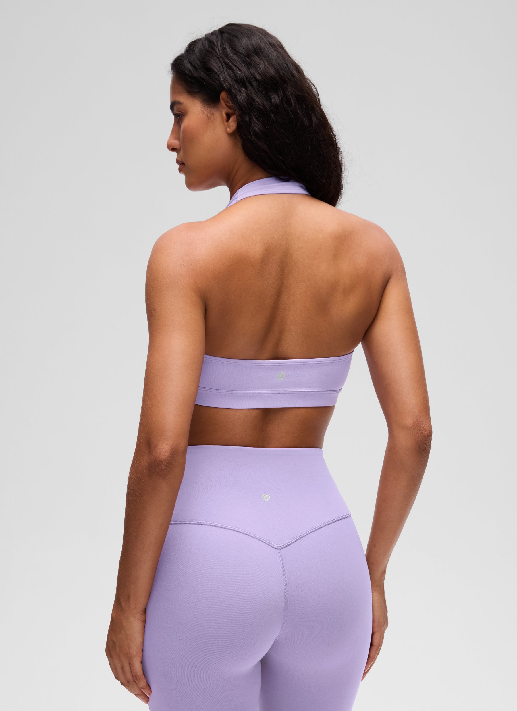 CRZ YOGA Womens Yoga Scoop Neck Padded Open Back Sports Bras Lavender Frost