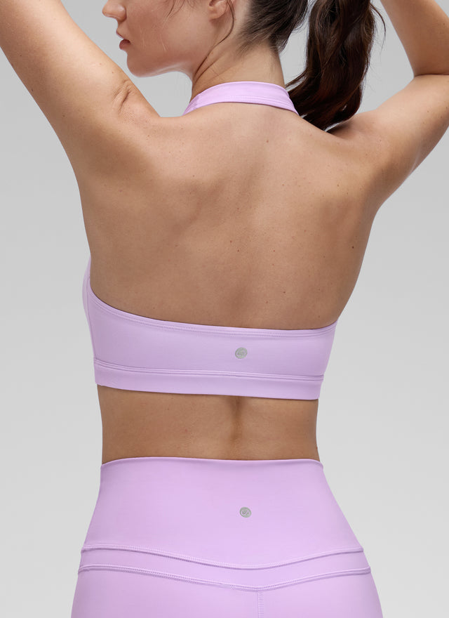 CRZ YOGA Womens Yoga Scoop Neck Padded Open Back Sports Bras Elfin Purple @model_info:Kerr